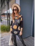 Black tunic with print 1959 - Online store - Boutique